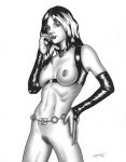  1girl 2008 artist_request dated female female_only marvel marvel_comics monochrome new_x-men solo x-23 x-force x-men 
