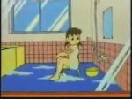  80s anime bathroom doraemon shizuka_minamoto sitting 