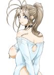 aa_megami-sama antenna_hair belldandy breasts_out_of_clothes huge_breasts joy_division looking_back nipple_piercing nude_female oh_my_goddess! sideboob tattoo