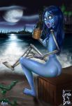 aphius aphius_(artist) ass blue_hair corpse_bride emily_(corpse_bride) nude_female sideboob tim_burton