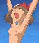 breasts erect_nipples lowres may_(pokemon) nipples nude pokemon screenshot small_breasts