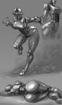  arched_back ass assaultron cutesexyrobutts fallout fallout_4 lying on_side robot shiny shiny_skin standing 