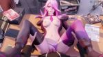  16:9_aspect_ratio 1boy 1girl 3d ahegao animated audiodude blender_(software) blue_eyes boots breasts female has_audio kaievie katarina league_of_legends magazine male necktie open_mouth pantsu penis pink_hair scar sex stockings table underwear video webm 