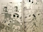  aku_tojyo animal_crossing bianca_(animal_crossing) breasts_out_of_clothes comic furry japanese_text mabel_able sable_able tojyo whitney_(animal_crossing) wolf 