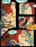 anthro big_breasts blonde_hair buckteeth cleavage comic dan_halen drunk early_cuyler imminent_sex lil_cuyler necklace non-mammal_breasts nude octopus squidbillies