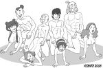  4boys 4girls aang anal ass avatar:_the_last_airbender bent_over breasts closed_eyes doggy_position erect_nipples from_behind group_sex hair hairband heart iroh katara long_hair mai_(avatar) male/female monochrome muscle muscular nipple nude ponytail pubic_hair short_hair smile sokka suki toph_bei_fong vicente zuko 