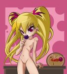 bleedman licking_lollipop long_hair nosebleed nude_female princess_ginger pussy sugar_bits webcomic