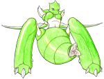  1girl artist_request breasts furry looking_at_viewer nintendo pokemon pussy red_eyes scyther 
