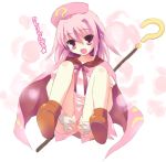  1girl benesse hat hatena_yousei no_panties pink_hat pussy sacchi solo spread_pussy yousei_hatena 