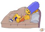  bart_simpson bed homer_simpson lp432 marge_simpson the_simpsons white_background yellow_skin 
