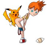  ass bottomless breasts doggystyle from_behind kasumi_(pokemon) lp432 misty pikachu pokemon small_breasts vaginal 