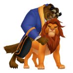2boys anthro anthro_penetrating anthro_penetrating_feral beauty_and_the_beast crossover disney feral feral_penetrated furry lion male male_only simba tagme the_beast the_lion_king white_background yaoi