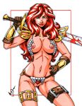 1girl female_only garrett_blair marvel red_sonja solo solo_female sword weapon