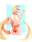  1girl ass blonde blonde_hair female female_only long_blonde_hair long_hair looking_back mostly_nude one-piece_swimsuit solo standing standing_in_water stella swimsuit winx_club 