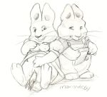 bunny incest line_art max_(max_and_ruby) max_and_ruby rabbit ruby_(max_and_ruby) young