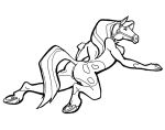 anthro ass calypso horse horseland icheetah_(horseland) monochrome