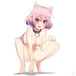  1:1_aspect_ratio 1girl 1girl 1girl animal_ears areola blush breasts collar dog_collar dog_tail female_only female_solo full_body high_resolution inumimi looking_at_viewer lucid_(maplestory) maplestory mastgg medium_breasts nipples open_mouth paw_pose pink_hair pointed_ears purple_eyes short_hair smile spread_legs squatting tail 