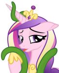  1girl alicorn ambiguous_fluids female female_only friendship_is_magic horn licking looking_at_viewer my_little_pony pony princess_cadance tentacles three-tone_hair transparent_background 