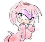  amy_rose ass breasts green_eyes looking_at_viewer looking_back naughty nipples nude pink_hair sega smile sonic sonic_team sonic_the_hedgehog 