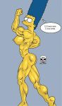  ass breasts flexing marge_simpson muscles nude pose the_fear the_simpsons thought_bubble yellow_skin 