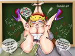 1girl blonde_hair blue_eyes breasts classroom comic cum cum_in_pussy cum_inside double_vaginal horns monsters nipples pussy sander_(artist) sanders sex star_butterfly star_vs_the_forces_of_evil vaginal