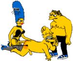  anal animated ass barney_gumble bisexual doggy_position fellatio femdom futanari gif homer_simpson intersex marge_simpson nude oral pegging penis shirtless spanking spitroast stockings testicles the_simpsons whip white_background yaoi yellow_skin 