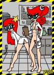  ass blue_eyes breasts daemon37 erect_nipples glasses johnny_test mary_test nude pubic_hair pussy red_hair susan_test uncensored 