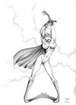  1girl dc dc_comics female female_only monochrome power_girl solo tagme 