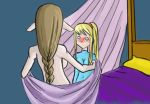 blushing embarrassed flashing metroid nintendo princess_zelda samus_aran shydrake the_legend_of_zelda undressing yuri