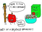 apple_(apple_jacks) apple_jacks_(cereal) cinnamon_(apple_jacks) english_text food jeff_paine mascots penis testicles text