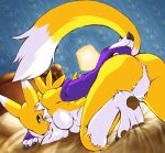  1_anthro 1_female 1_female_anthro 1_girl 3_fingers 3_toes anthro anthro_canine anthro_fox anthro_vixen arm_warmers bed bedroom bent_over breasts canine detached_sleeves digimon featureless_crotch female female_anthro female_anthro_fox female_renamon foot_pads fox fur furry g-sun inviting lamp looking_at_viewer looking_back nude one_leg_up presenting presenting_hindquarters raised_tail renamon smile solo standing tail toei_animation vixen white_fur yellow_fur yin_yang 