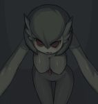  animal bent_over blush breasts cleavage creature dark gardevoir hanging_breasts licking_lips looking_at_viewer masha naughty_face nintendo no_humans pokemon red_eyes solo thigh_gap thighs tongue tongue_out 