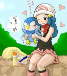  breast_grab breasts dawn piplup pokemon small_breasts 