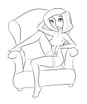  1girl ann_possible disney elbow_gloves female female_only juvmc_(artist) kim_possible monochrome nude sitting stockings 