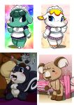 animal_crossing animal_crossing_new_leaf bbw blaire_(animal_crossing) blue_eyes brown_fur doubutsu_no_mori elephant furry margie_(animal_crossing) melba_(animal_crossing) mouthless nintendo opal_(animal_crossing) raccoon_dog raccoon_tail tanuki tanukichi_(doubutsu_no_mori) tom_nook_(animal_crossing) two_tone_hair video_game_character video_game_franchise