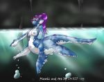 1_anthro 1_female 1_girl 2005 air_bubble anthro anthro_only blue_eyes breasts dorrie drxii female female_anthro female_only furry hair long_hair looking_at_viewer nintendo nipples plesoshi purple_hair scalie smile solo super_mario_bros. water