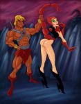 ass filmation he-man he-man_and_the_masters_of_the_universe masters_of_the_universe scorpia scorpia_(she-ra) she-ra_princess_of_power tail_pull 
