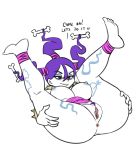  1girl 2019 anus barefoot big_breasts big_mama breasts darkeros dialogue nipples nymph_(rayman) purple_hair pussy rayman rayman_origins red_eyes seductive sexy sexy_body sexy_breasts simple_background solo_female solo_focus spread_legs voodoo_mama 