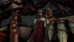  3d big_breasts big_penis claire_redfield creepy horror huge_penis licker monster monster_cock monsterfuck red_penis resident_evil resident_evil_2 scary shocked threesome 