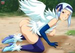  1girl angel_(fairy_tail) ass big_breasts blue_hair fairy_tail palcomix palcomix stockings 