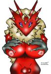 666_(artist) avian blaziken blaziken_(pokemon) bursyamo_(pokemon) chicken claws creatures_(company) game_freak gen_3_pokemon huge_breasts looking_at_viewer mattchoo multicolored_fur nintendo non-mammal_breasts pokemon pokemon_(anime) pokemon_(creature) pokemon_(game) pokemon_(species) pokemon_rse pokemon_ruby_sapphire_&amp;_emerald talons