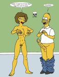  breast_grab breasts homer_simpson maude_flanders nude pants_down penis pussy smile testicles the_fear the_simpsons tongue tongue_out yellow_skin 