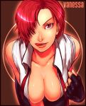  ass big_breasts breasts hair king_of_fighters lick lipstick sawao snk tongue vanessa vanessa_(king_of_fighters) 