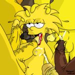 aged_up blargsnarf cum disembodied_penis group_sex interracial maggie_simpson multiple_penises the_simpsons yellow_skin