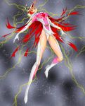  1girl battle_of_the_planets bird boots breasts cameltoe female full_body g-force gatchaman high_heel_boots high_heels jun_the_swan lightning open_mouth solo swan tatsunoko_production torn_clothes 