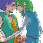 crossover dragon_quest_iv dragon_quest_vi hero_(dq3) hero_(dq6) penis_touching white_background yaoi