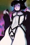  creepy_susie garter_belt goth nail_polish nearly_nude nipples painted_nails the_oblongs 