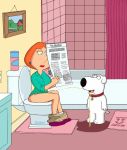  bathroom bidet brian_griffin dog family_guy funny gif guido_l lois_griffin redhead wet 