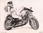 daphne_blake julius_zimmerman_(artist) monochrome motorcycle scooby-doo zimmerman 