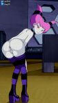  1girl anus ass bent_over dc dc_comics female female_only jinx looking_at_viewer naked_stockings no_bra no_panties presenting_hindquarters pussy saifergt750 solo stockings striped_stockings tagme teen_titans torn_stockings 